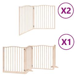 Barri&egrave;re de s&eacute;curit&eacute; pour chien animaux de compagnie porte pliable 8 panneaux bois de peuplier marr