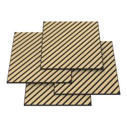 Lot de 4 panneaux acoustiques &agrave; lamelles en diagonale 1,44 m&sup2; effet ch&ecirc;ne 03_0009862