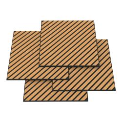 Lot de 4 panneaux acoustiques &agrave; lamelles en diagonale 1,44 m&sup2; effet ch&ecirc;ne fonc&eacute; 03_0009864