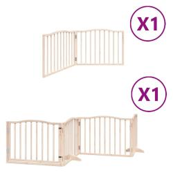 Barri&egrave;re de s&eacute;curit&eacute; pour chien animaux de compagnie avec porte pliable 6 panneaux bois peuplier ma