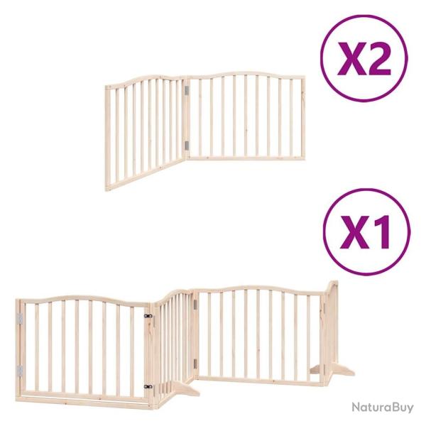 Barri�re de s�curit� pour chien animaux de compagnie porte pliable 8 panneaux bois de peuplier marr