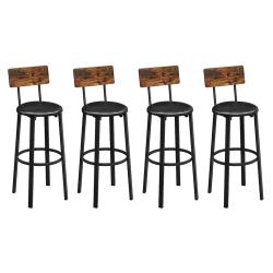 Chaises de bar lot de 2 tabourets hauts si&egrave;ges rembourr&eacute;s 39 x 39 x 100 cm repose-pieds montage fac