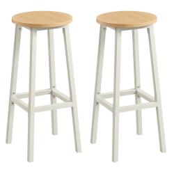 Tabourets de bar lot de 2 chaises si&egrave;ge haut cadre m&eacute;tallique montage facile hauteur 74 cm repose-p