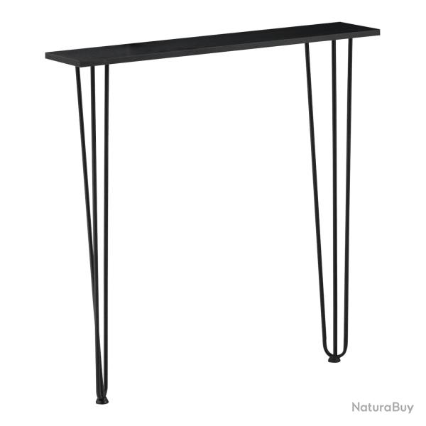 Table console 82 x 80 x 18 cm entr�e salon salle � manger noir 03_0010875