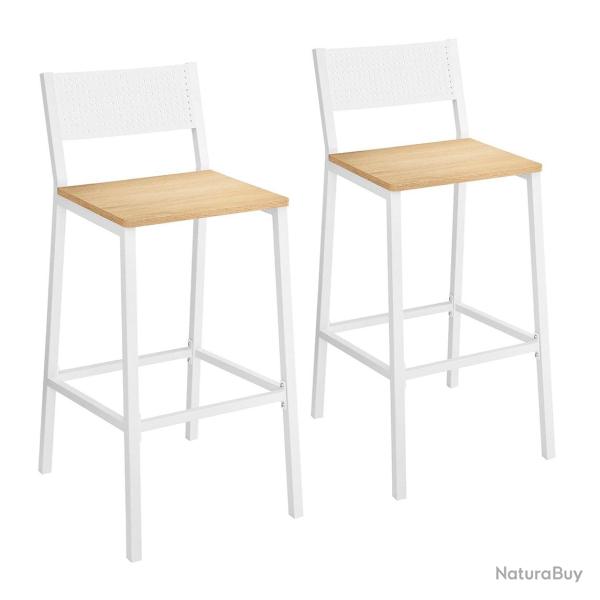 Tabourets de bar lot de 2 chaises hautes si�ges cuisine salle � manger style industriel beige 12_00