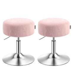Tabouret de maquillage r&eacute;glable en hauteur pivotant &agrave; 360 degr&eacute;s en pu coussin &eacute;pais tabouret de co
