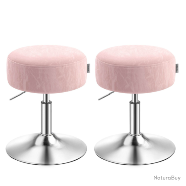 Tabouret de maquillage r�glable en hauteur pivotant � 360 degr�s en pu coussin �pais tabouret de co
