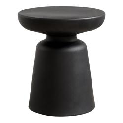 Table basse console d'appoint ronde 44 x diam&egrave;tre 40 cm plastique noir 03_0010832