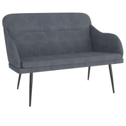 Banc banquette 110 x 76 x 80 cm velours gris fonc&eacute; 02_0010514