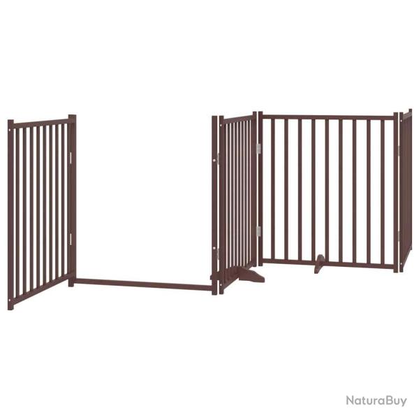 Barri�re de s�curit� pour chien animaux de compagnie porte pliable 8 panneaux bois de peuplier marr