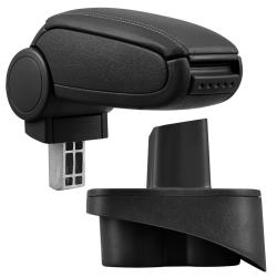 Accoudoir central pour Mercedes classe A W168 avec compartiment rembourr&eacute; cuir-synth&eacute;tique noir ave