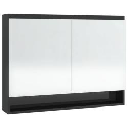 Armoire &agrave; miroir de salle de bain 80 x 15 x 60 cm MDF noir brillant 02_0006714