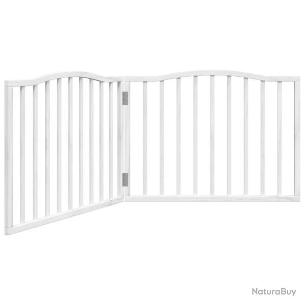 Barri�re de s�curit� pour chien animaux de compagnie pliable 2 panneaux 160 cm bois de peuplier bla