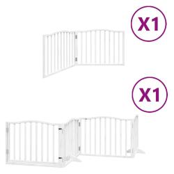 Barri&egrave;re de s&eacute;curit&eacute; pour chien animaux de compagnie porte pliable 6panneaux bois peuplier blanc 02