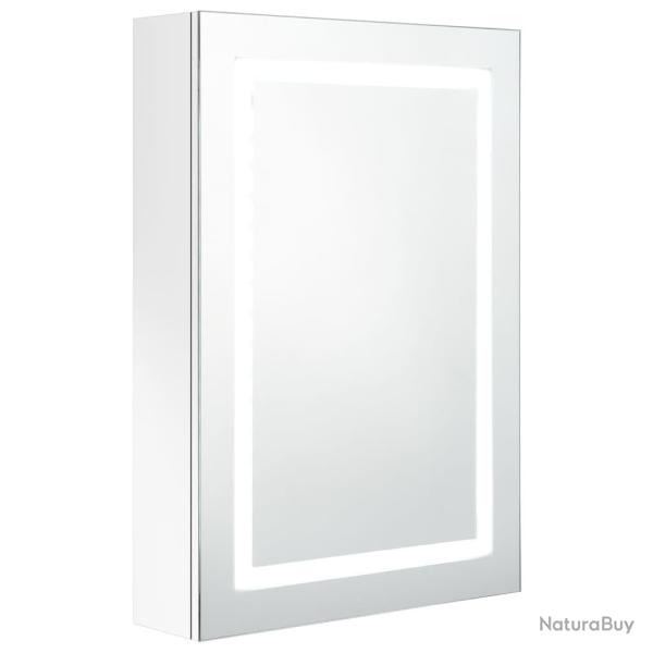 Armoire de salle de bain � miroir led 50 x 13 x 70 cm blanc brillant 02_0006580