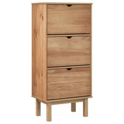 Armoire &agrave; chaussures range chaussures rangement meuble entr&eacute;e couloir salon avec 3 tiroirs bois mas