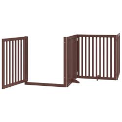 Barri&egrave;re de s&eacute;curit&eacute; pour chien animaux de compagnie avec porte pliable 6 panneaux bois peuplier ma