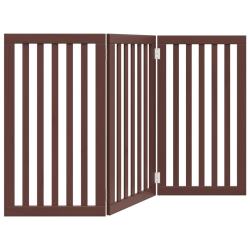 Barri&egrave;re de s&eacute;curit&eacute; pour chien animaux de compagnie pliable 3 panneaux 150 cm bois de peuplier mar