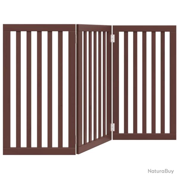 Barri�re de s�curit� pour chien animaux de compagnie pliable 3 panneaux 150 cm bois de peuplier mar