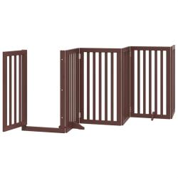 Barri&egrave;re de s&eacute;curit&eacute; pour chien animaux de compagnie porte pliable 12 panneaux bois de peuplier mar