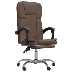 Chaise fauteuil si&egrave;ge pivotante de inclinable de bureau informatique &eacute;tude similicuir brun 02_00242