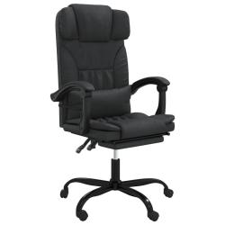 Chaise fauteuil si&egrave;ge pivotante de inclinable de bureau informatique &eacute;tude similicuir noir 02_00242