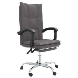 Chaise fauteuil si&egrave;ge pivotante de inclinable de bureau informatique &eacute;tude similicuir gris 02_00242