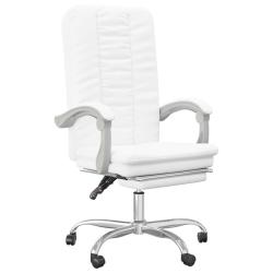 Chaise fauteuil si&egrave;ge pivotante de inclinable de bureau informatique &eacute;tude similicuir blanc 02_0024