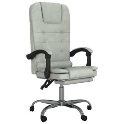 Fauteuil de massage inclinable de bureau informatique &eacute;tude clairvelours gris 02_0025387