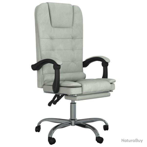 Fauteuil de massage inclinable de bureau informatique �tude clairvelours gris 02_0025387
