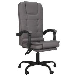 Fauteuil de massage inclinable de bureau informatique &eacute;tude similicuir gris 02_0025408