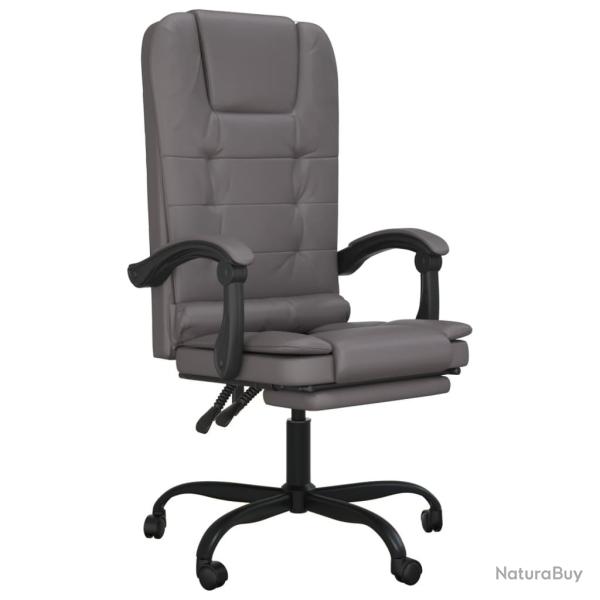 Fauteuil de massage inclinable de bureau informatique �tude similicuir gris 02_0025408