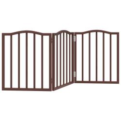 Barri&egrave;re de s&eacute;curit&eacute; pour chien animaux de compagnie pliable 3 panneaux 150 cm bois de peuplier mar