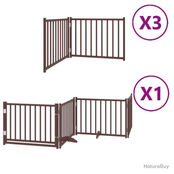 Barri�re de s�curit� pour chien animaux de compagnie porte pliable 10 panneaux bois de peuplier mar