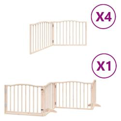 Barri&egrave;re de s&eacute;curit&eacute; pour chien animaux de compagnie porte pliable 12 panneaux bois de peuplier mar