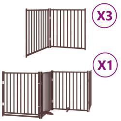 Barri&egrave;re de s&eacute;curit&eacute; pour chien animaux de compagnie porte pliable 10 panneaux bois de peuplier mar