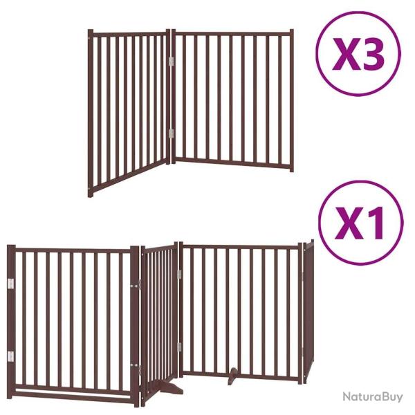 Barri�re de s�curit� pour chien animaux de compagnie porte pliable 10 panneaux bois de peuplier mar