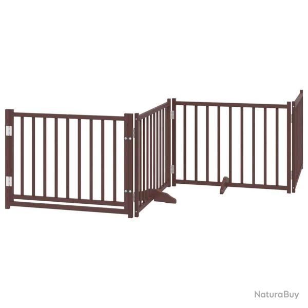 Barri�re de s�curit� pour chien animaux de compagnies avec porte 4 panneaux bois de sapin massif ma