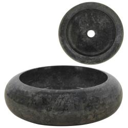Lavabo vasque salle de bain diam&egrave;tre 40 x 12 cm marbre Noir 02_0002550