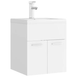 Armoire d'&eacute;vier avec lavabo int&eacute;gr&eacute; 41 x 38,5 x 46 cm agglom&eacute;r&eacute; blanc 02_0006430