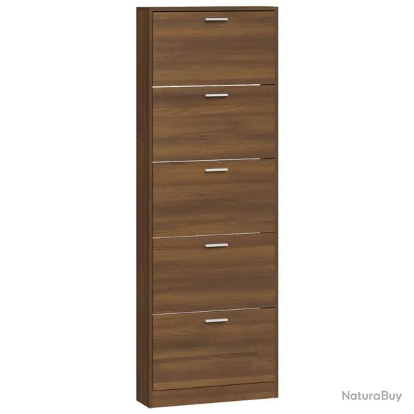 Armoire � chaussures range chaussures rangement meuble entr�e couloir salon 59 x 17 x 169 cm bois d