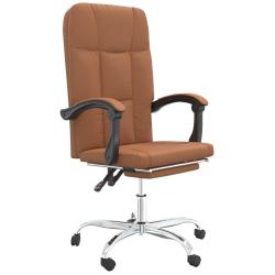 Chaise fauteuil si&egrave;ge pivotante de inclinable de bureau informatique &eacute;tude similicuir brun 02_00242