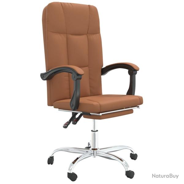 Chaise fauteuil si�ge pivotante de inclinable de bureau informatique �tude similicuir brun 02_00242