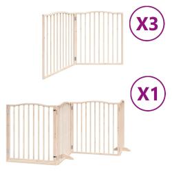 Barri&egrave;re de s&eacute;curit&eacute; pour chien animaux de compagnie porte pliable 10 panneaux bois de peuplier mar
