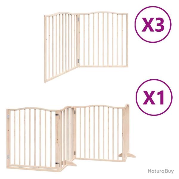 Barri�re de s�curit� pour chien animaux de compagnie porte pliable 10 panneaux bois de peuplier mar