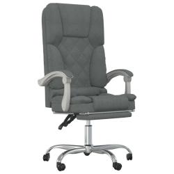 Fauteuil de massage inclinable de bureau informatique &eacute;tude fonc&eacute; tissu gris 02_0025388