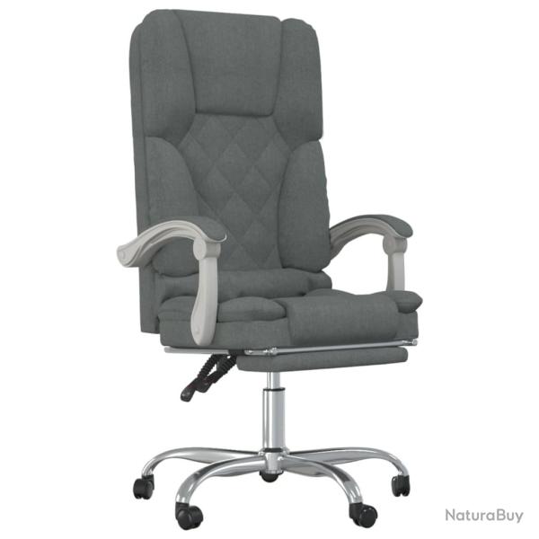 Fauteuil de massage inclinable de bureau informatique �tude fonc� tissu gris 02_0025388
