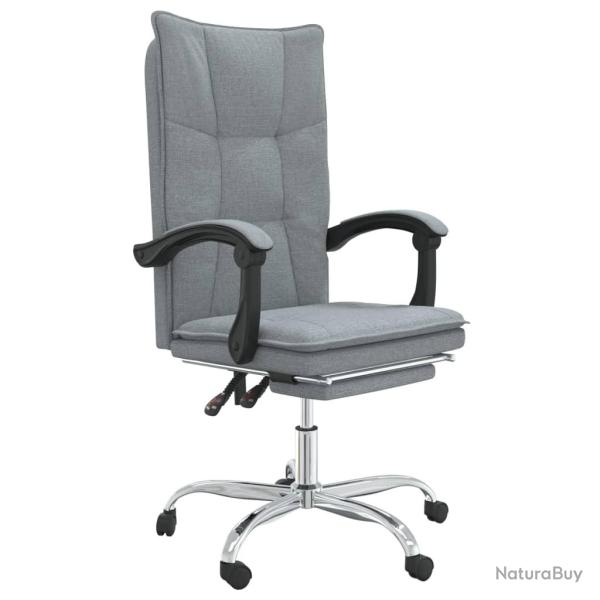 Chaise fauteuil si�ge pivotante de inclinable de bureau informatique �tude clair tissu gris 02_0024