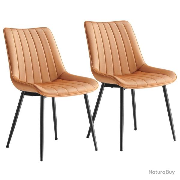 Lot de 2 chaise salle � manger chaise cuisine supportant jusqu'� 120 kg pied en acier dossier ergon