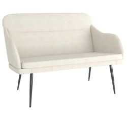 Banc banquette cr&egrave;me 110 x 76 x 80 cm velours 02_0010513